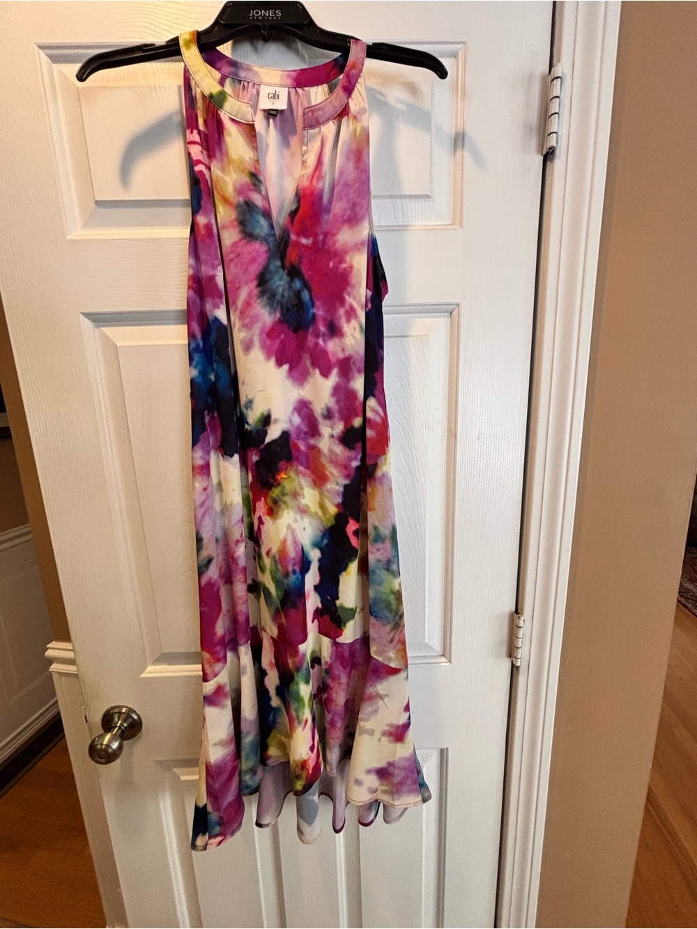 CAbi Pink Tie-Dye Floral V-Neck Camisole